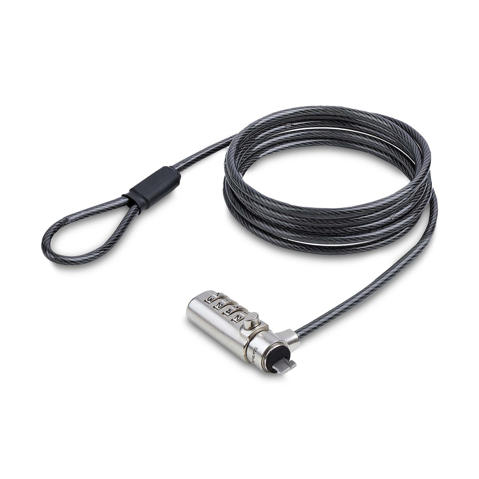 StarTech.com Slim Lock Nano Slot Compatible, 5ft/1.5m Locking Cable, Anti-Theft Security For SNANOC4D-LAPTOP-LOCK