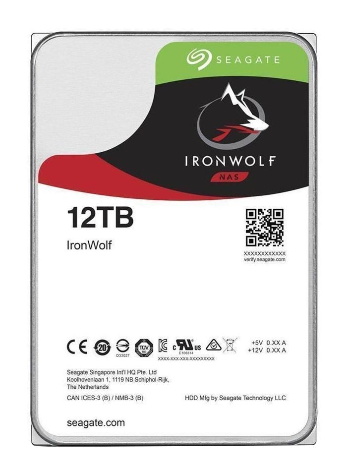 Seagate NAS HDD IronWolf internal hard drive 12 TB 7200 RPM 256 MB 3.5" Serial ATA III ST12000VN0008