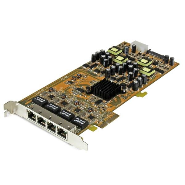 StarTech.com 4 Port Gigabit Power over Ethernet PCIe Network Card - PSE / PoE PCI Express NIC - TAA ST4000PEXPSE