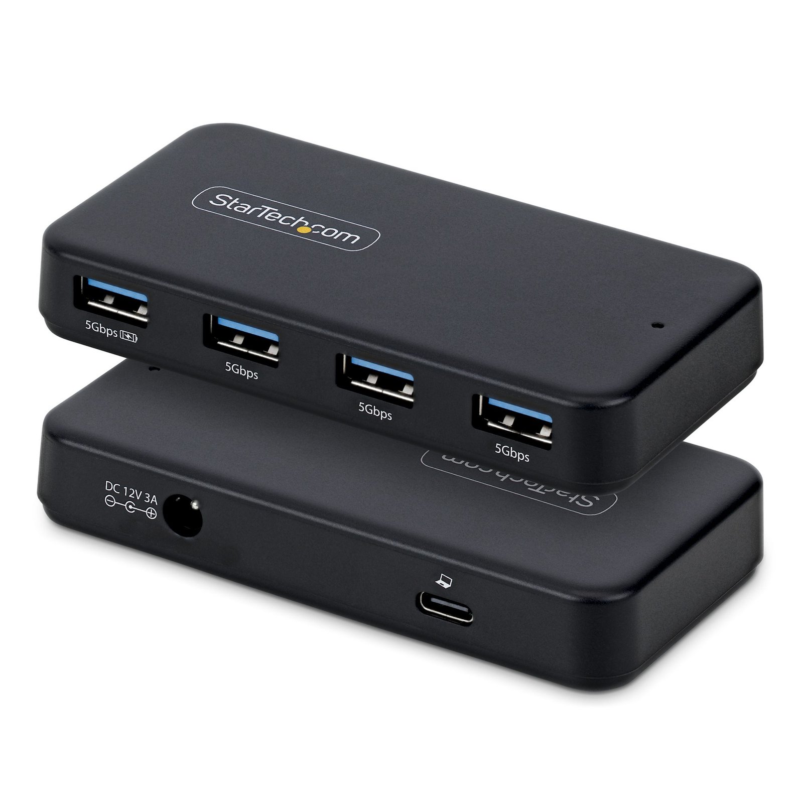 StarTech.com 4-Port USB-A Hub, 5Gbps, Self-Powered, 2-in-1 USB-C and Host Cable, 1x BC 1.2 Charging ST4300USB3V2-NA