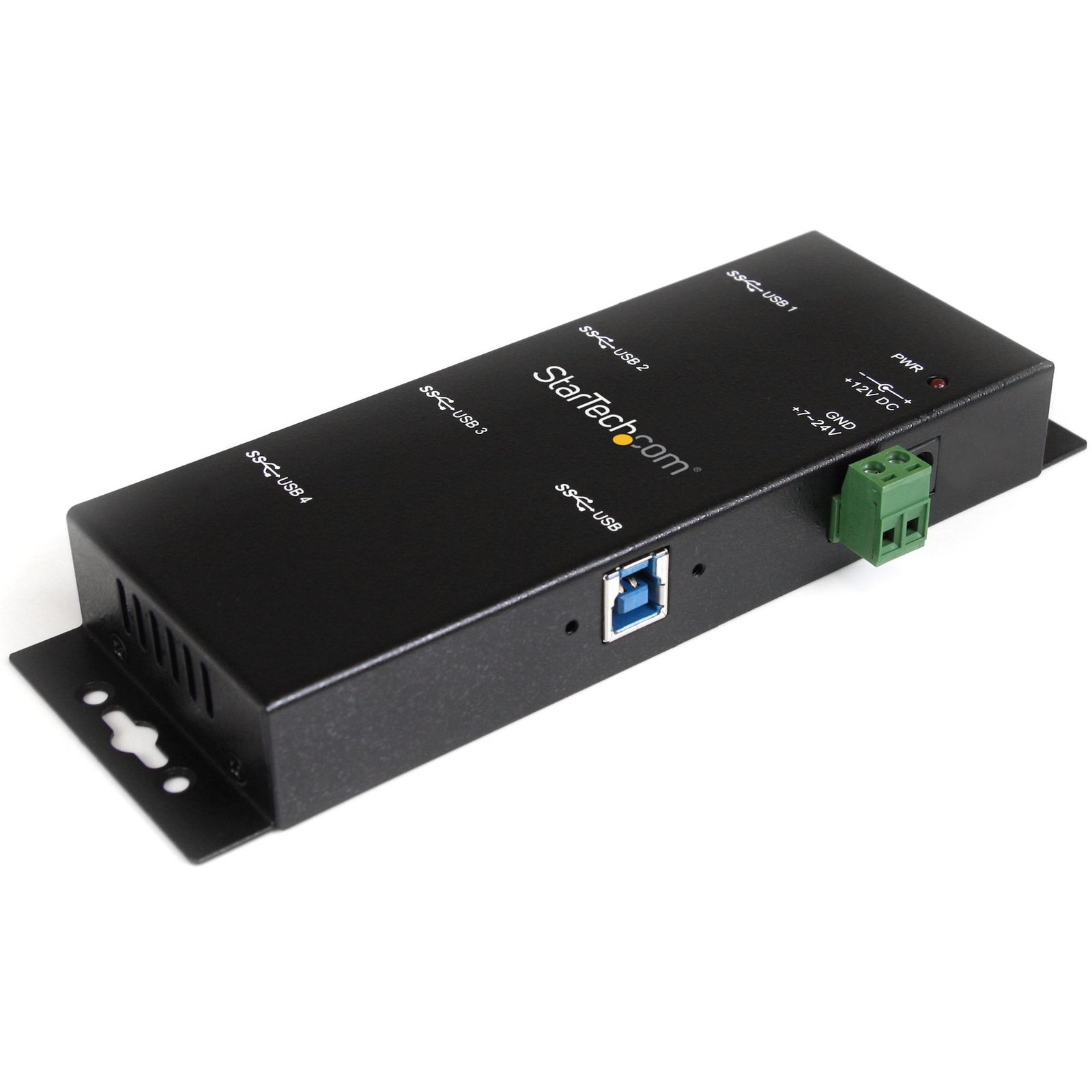 StarTech.com 4-Port USB 3.0 Hub - 5Gbps - Metal Industrial USB-A - Wall or Desk Mountable Data - ST4300USBM