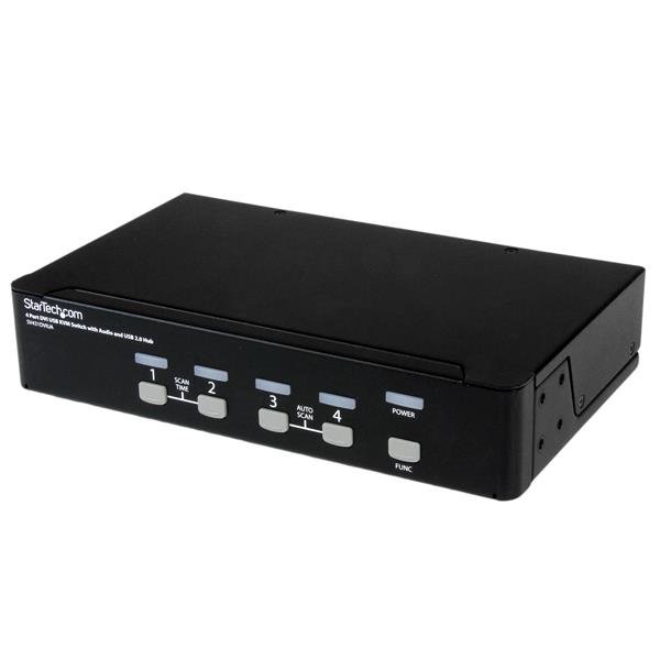 StarTech.com 4 Port DVI USB KVM Switch with Audio and 2.0 Hub - TAA SV431DVIUA