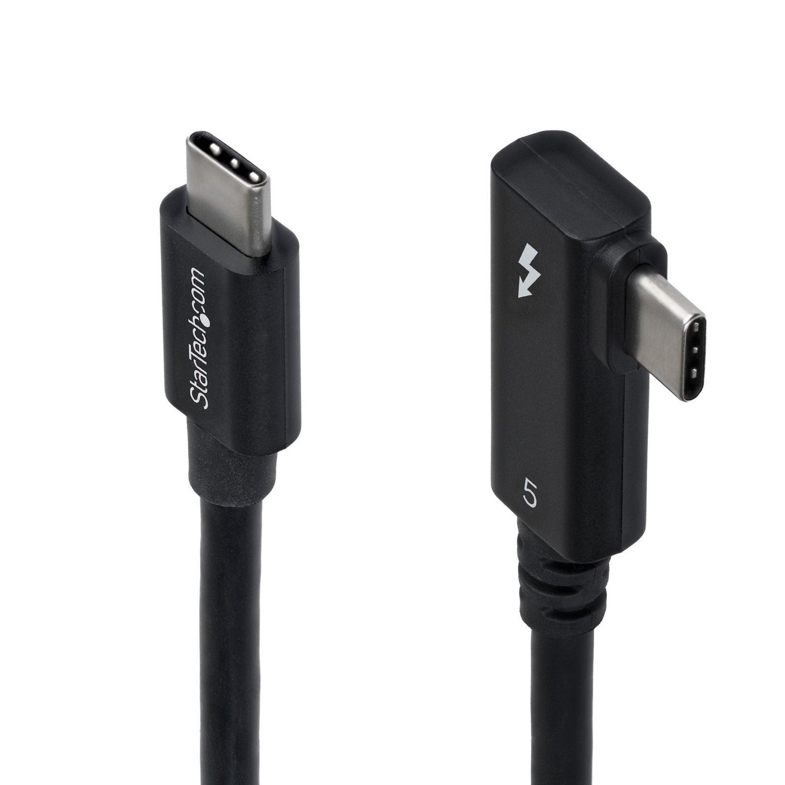 StarTech.com 2.6ft (80cm) Right Angle Thunderbolt 5 Cable, 80Gbps/Up to 120Gbps, 240W PD, 8K 60Hz, TBLT5MM80CM240WRA