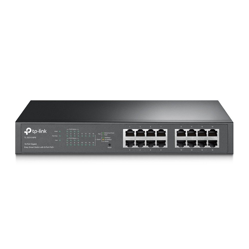 TP-Link TL-SG1016PE network switch Managed L2 Gigabit Ethernet (10/100/1000) Power over (PoE) Black