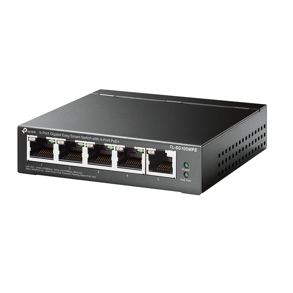 TP-Link 5-Port Gigabit Easy Smart Switch with 4-Port PoE+ TL-SG105MPE