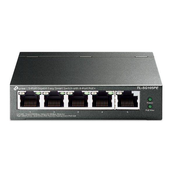 TP-Link 5-Port Gigabit Easy Smart PoE Switch with 4-Port TL-SG105PE