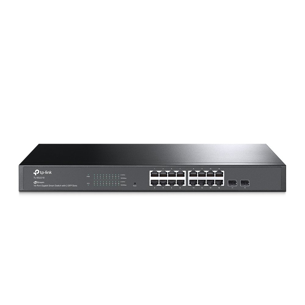 TP-Link JetStream 16-Port Gigabit Smart Switch with 2 SFP Slots SG2218