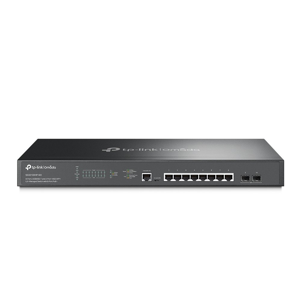 TP-Link Omada 8-Port 2.5GBASE-T and 2-Port 10GE SFP+ L2+ Managed Switch with PoE+ SG3210XHP-M2