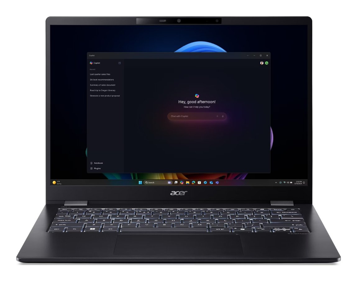 Acer TravelMate P6 14 AI TMP614-54-783H Copilot+ PC Intel Core Ultra 7 256V Laptop 35.6 cm WQXGA+ NX.BJJAA.001