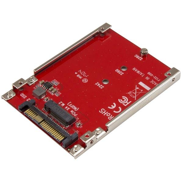 StarTech.com M.2 to U.2 Adapter - For PCIe NVMe SSDs - Drive 2.5" (SFF-8639) Host - SSD Converter, U2M2E125