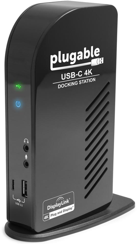 Plugable Technologies UD-ULTC4K laptop dock/port replicator Docking USB 3.2 Gen 1 (3.1 Type-C Black