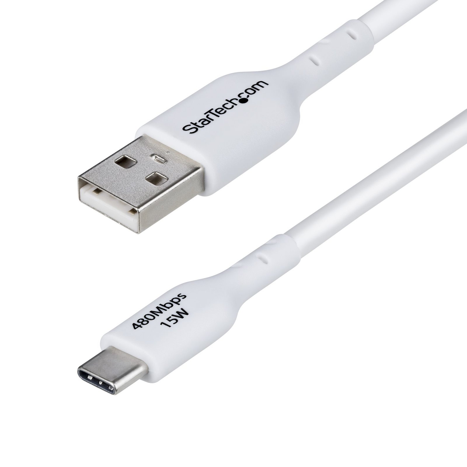 StarTech.com 10ft (3m) USB-A to USB-C Charging Cable, Charge & Sync, 3A, USB 2.0, TPE Jacket - USB2AC10FWHE