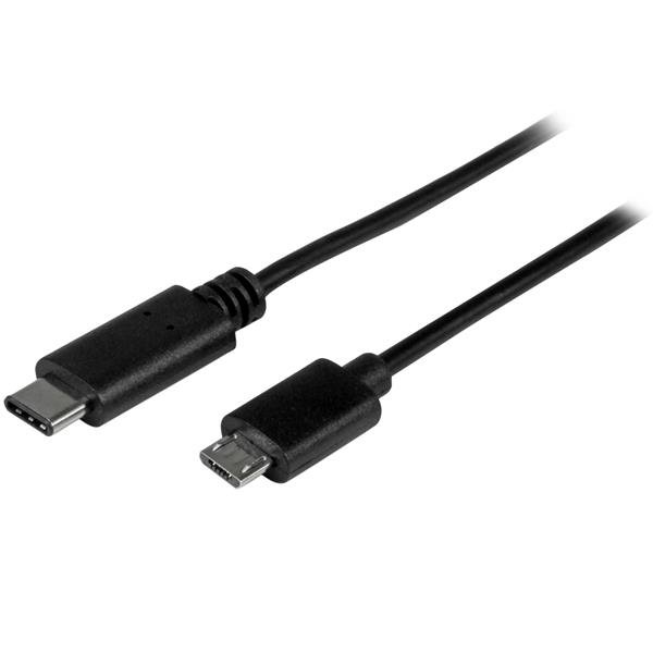 StarTech.com 1.6ft (50cm) USB-C to Micro USB-B Cable, Data Cord, USB 2.0, C Micro-B Transfer USB2CUB50CM