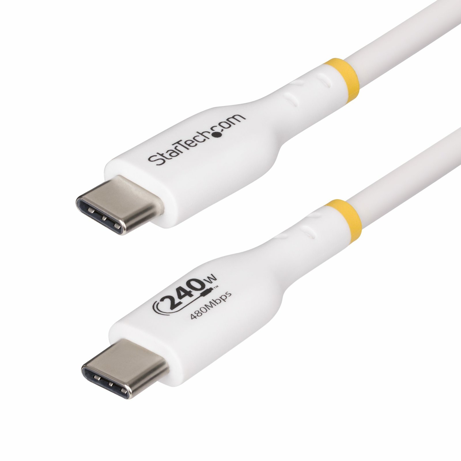 StarTech.com 6ft White USB-C Charging Cable, USB-IF Certified USB C 240W PD EPR, 2.0 Type-C Laptop USB2EPR6FW