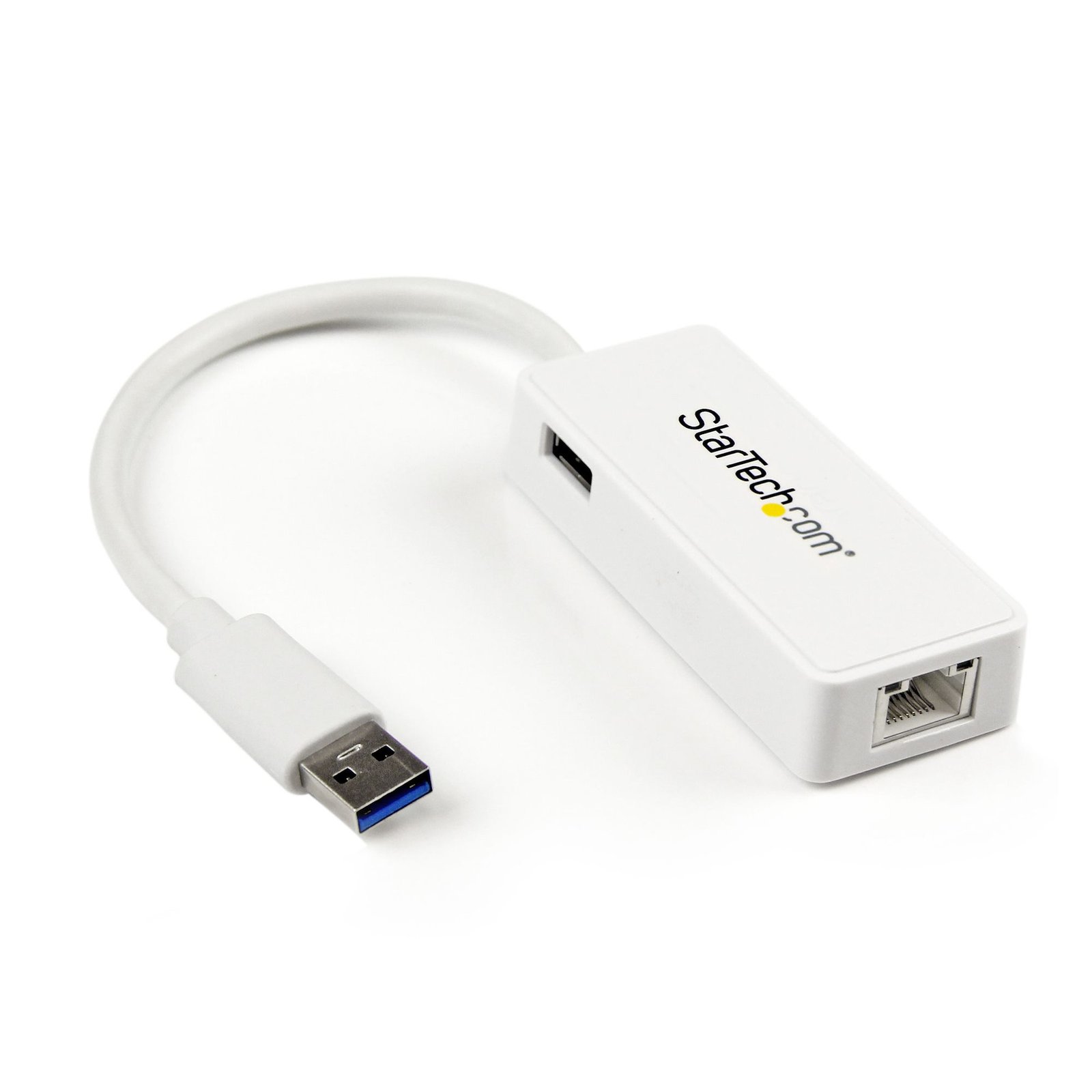 StarTech.com USB 3.0 to Gigabit Ethernet Adapter NIC w/ Port - White USB31000SPTW