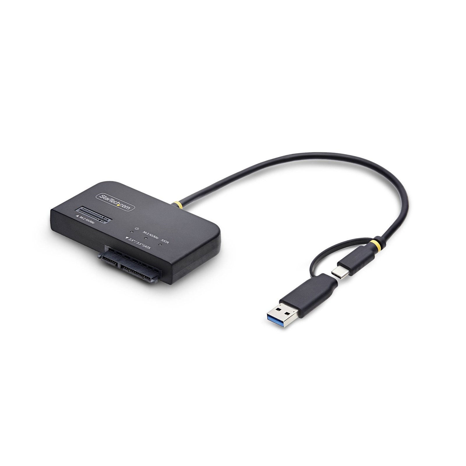 StarTech.com USB-C/USB-A to M.2 NVMe and 2.5in/3.5in SATA Adapter, 10Gbps, Tool-Free External SSD USB31CSAT3M2E