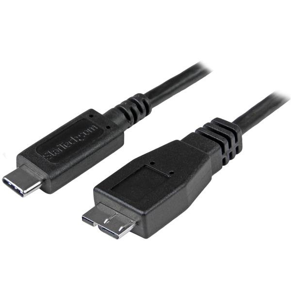 StarTech.com 1.6ft (50cm) USB-C to Micro USB-B Cable, USB 10Gbps, Data Cord, 3A, C Micro-B Transfer USB31CUB50CM