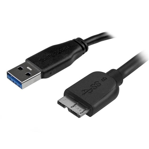 StarTech.com Slim Micro USB 3.0 Cable - M/M - 2m (6ft) USB3AUB2MS