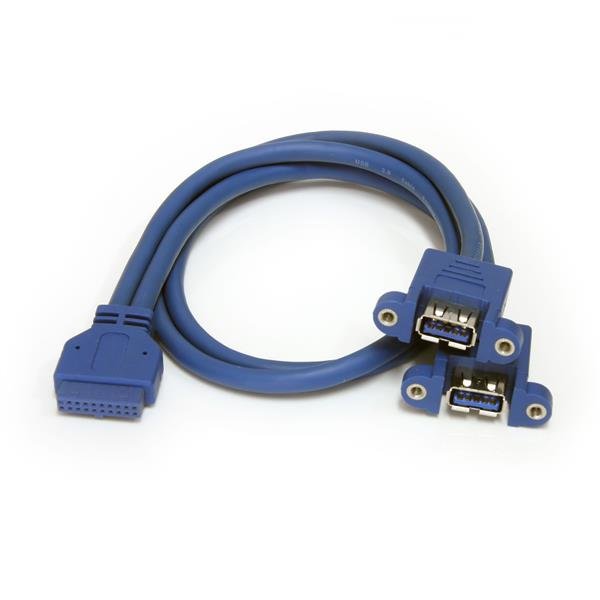 StarTech.com 2 Port Panel Mount USB 3.0 (5Gbps) Cable - A to Motherboard Header F/F USB3SPNLAFHD