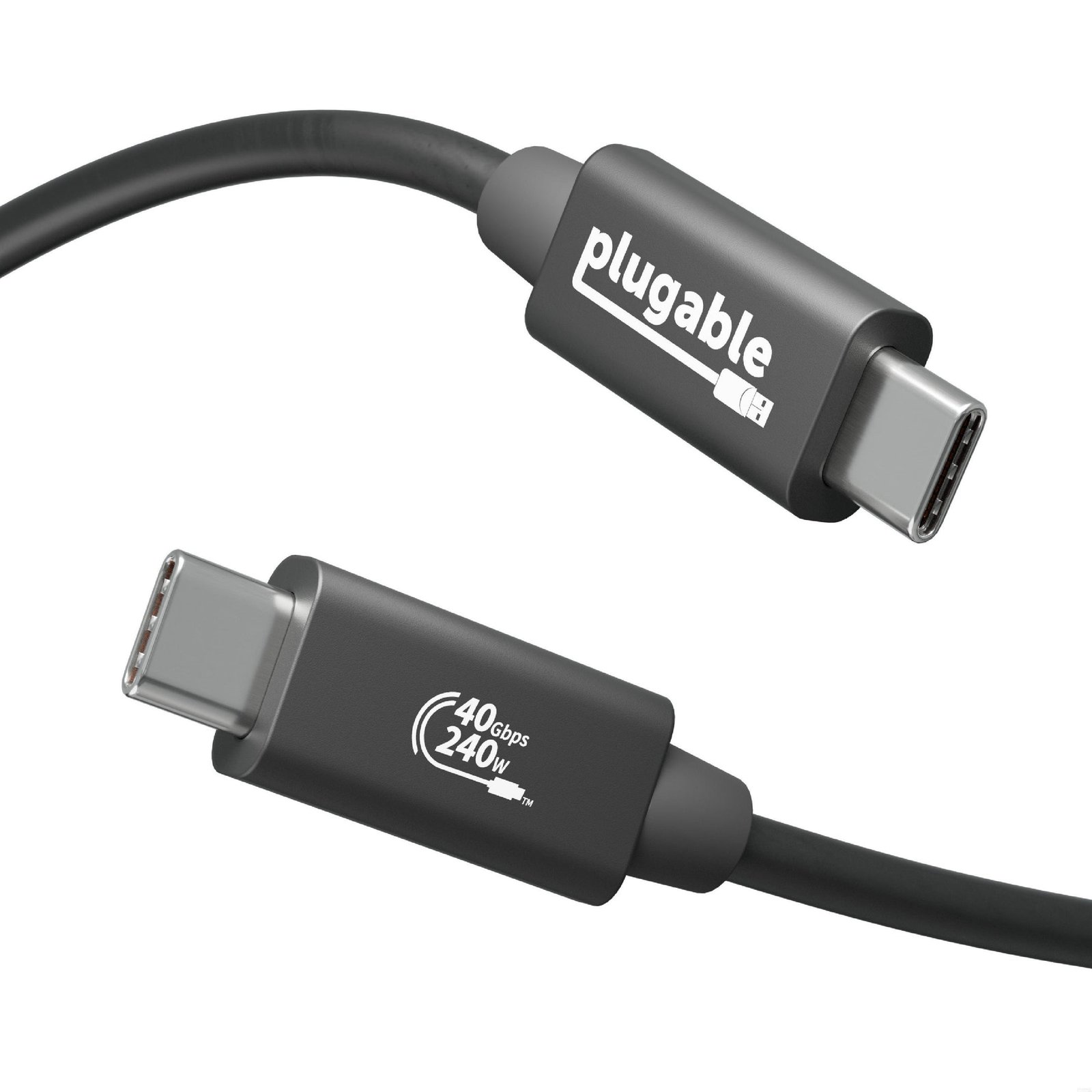 Plugable Technologies USB4 Cable with 240W Charging, 3.3 Feet (1M), USB-IF Certified, 1x 8K USB4-240W-1M