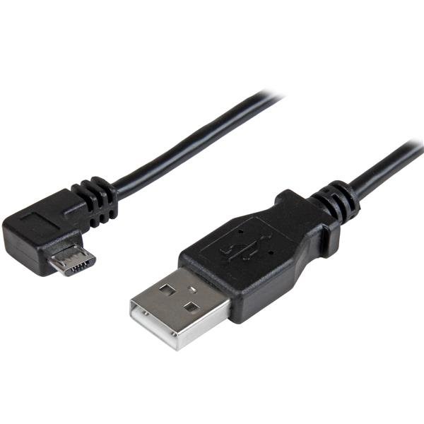 StarTech.com Micro-USB Charge-and-Sync Cable M/M - Right-Angle - 24 AWG - 2 m (6 ft.) USBAUB2MRA