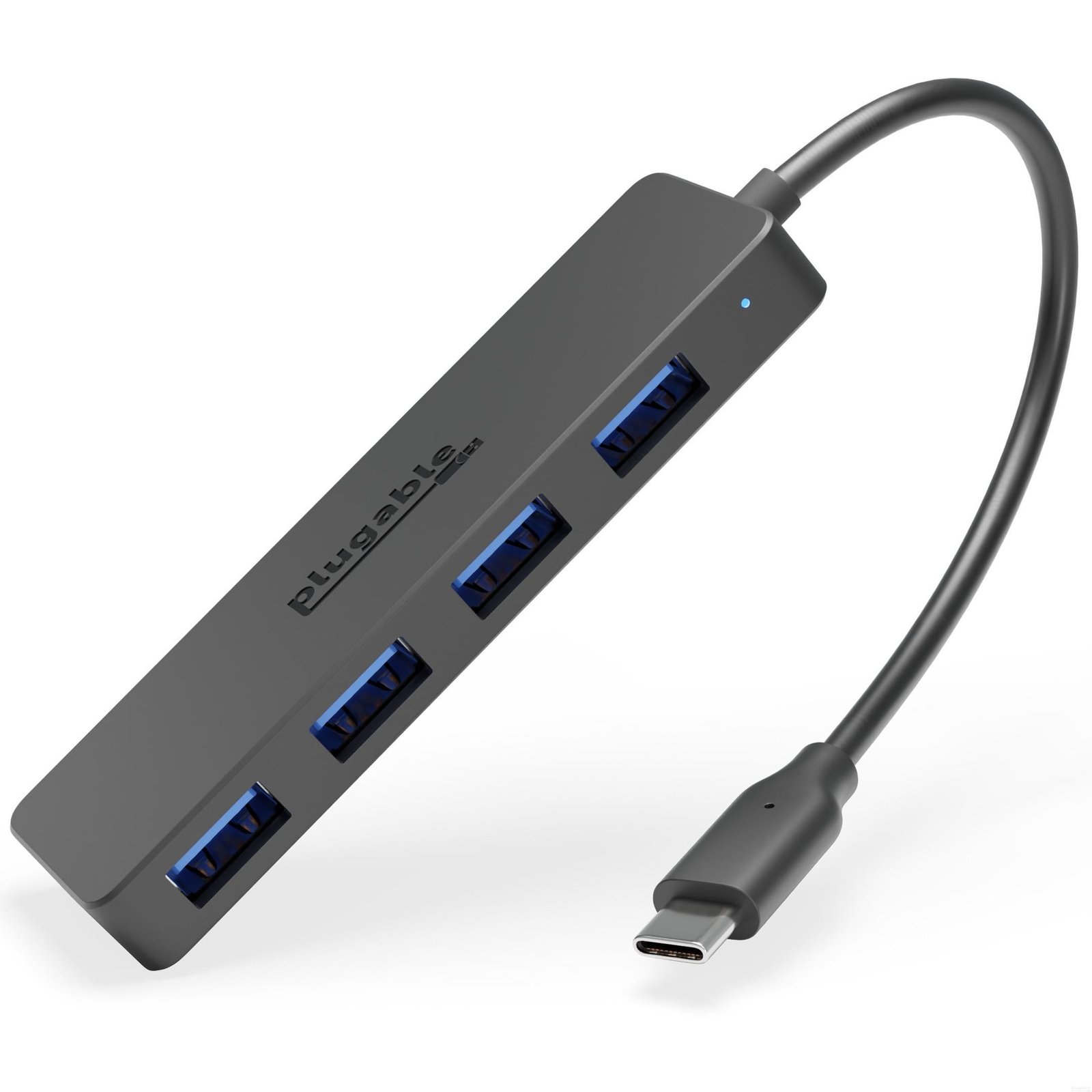 Plugable Technologies USB C to Adapter Hub, 4 Port 3.0 Splitter for Laptop, Compatible with USBC-HUB4A