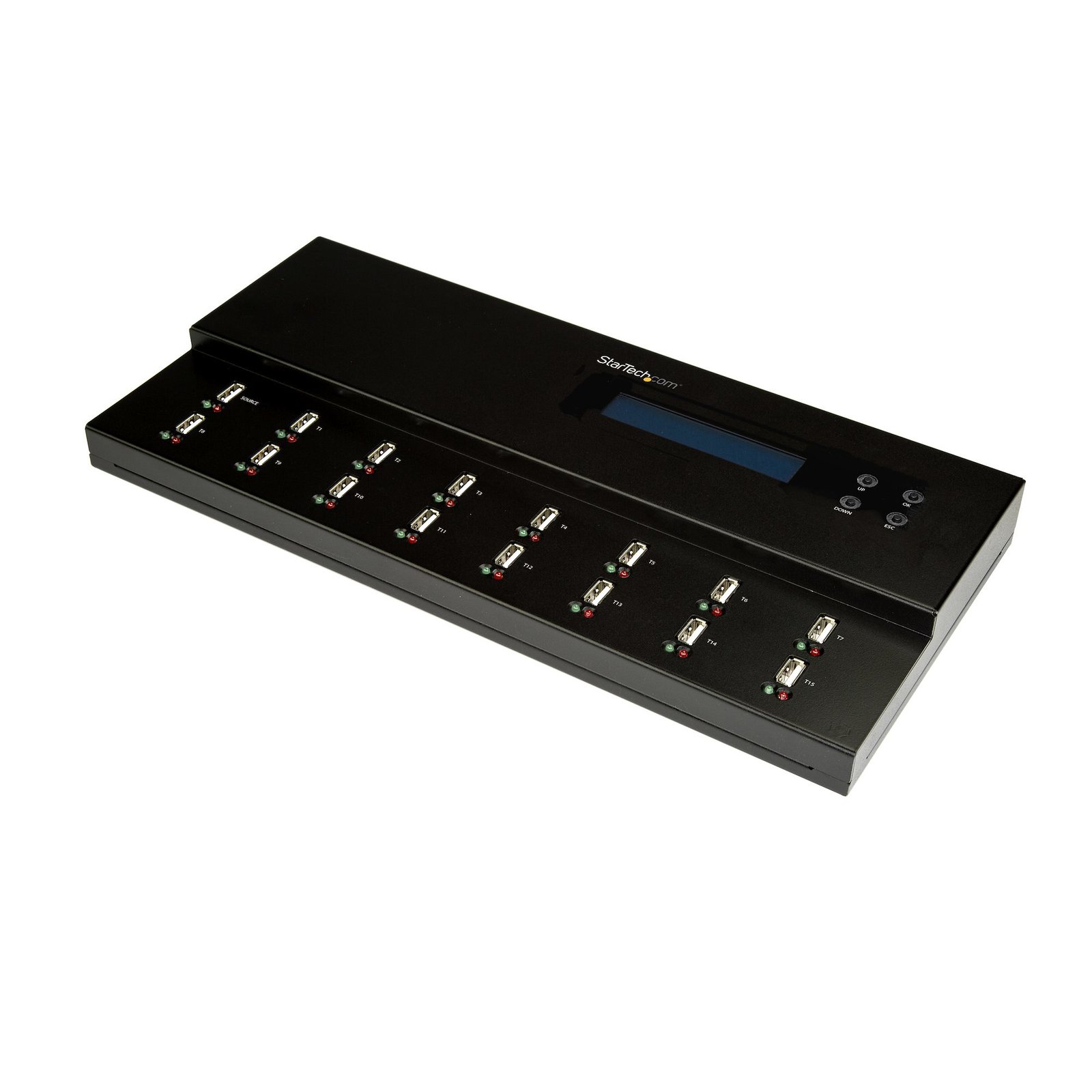 StarTech.com Standalone 1 to 15 USB Thumb Drive Duplicator and Eraser, Multiple Flash Copier, USBDUPE115