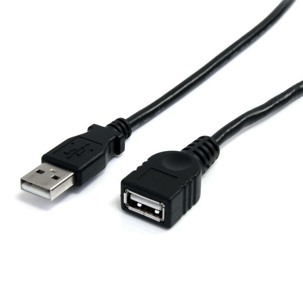 StarTech.com 3 ft Black USB 2.0 Extension Cable A to - M/F USBEXTAA3BK