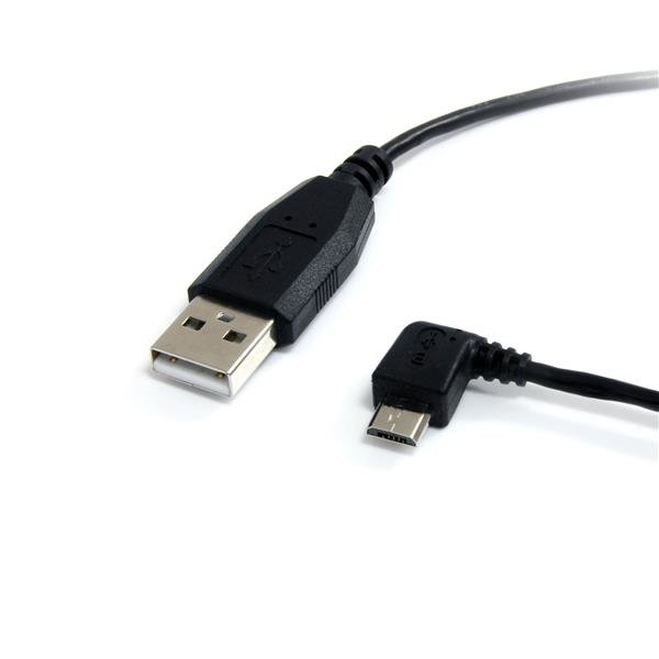 StarTech.com 1 ft Micro USB Cable - A to Left Angle B UUSBHAUB1LA