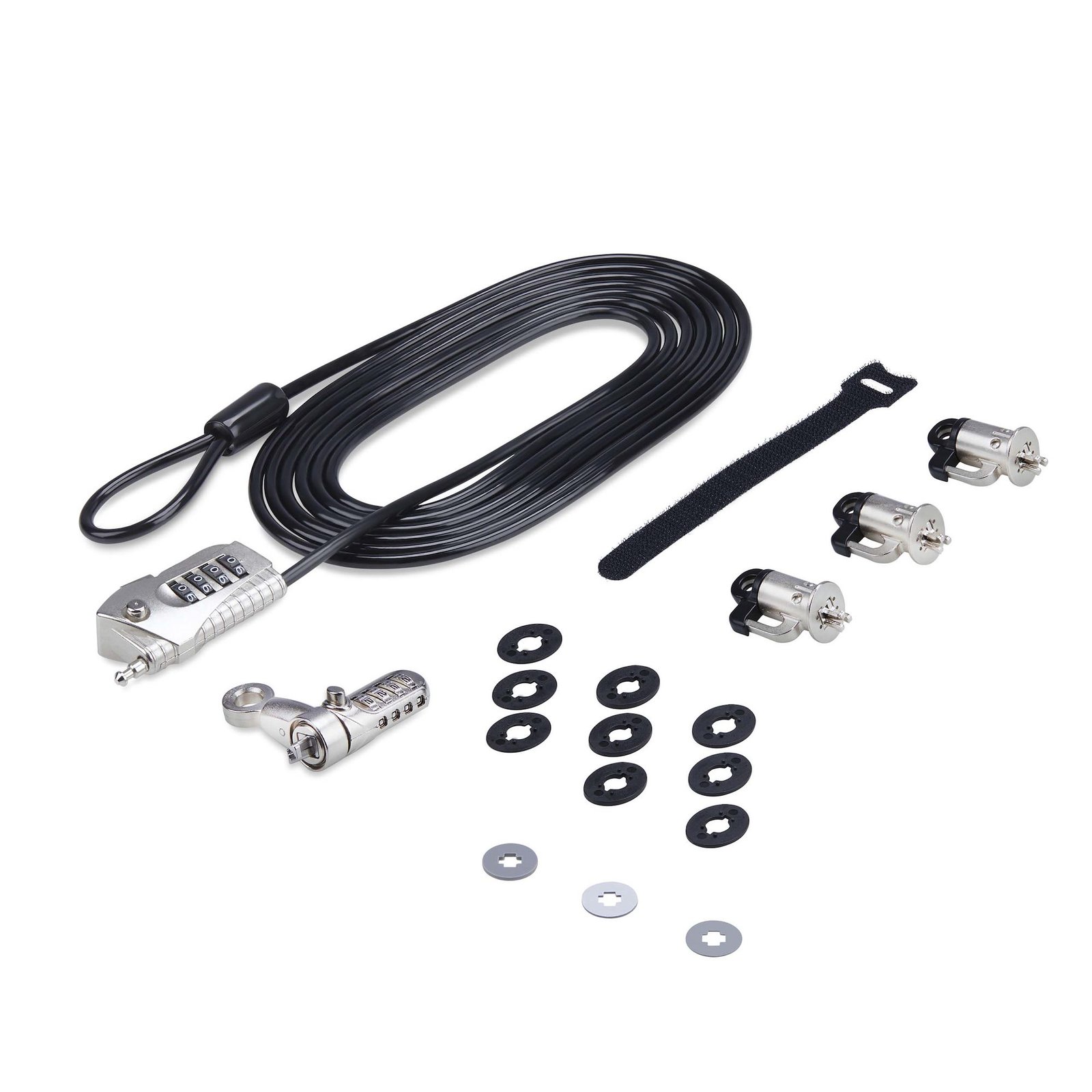 StarTech.com Laptop/Desktop & Peripheral Lock Kit, Theft-Deterring Security K-Slot, 10ft (3m) Steel 3M4-DESK-LOCKING-KIT