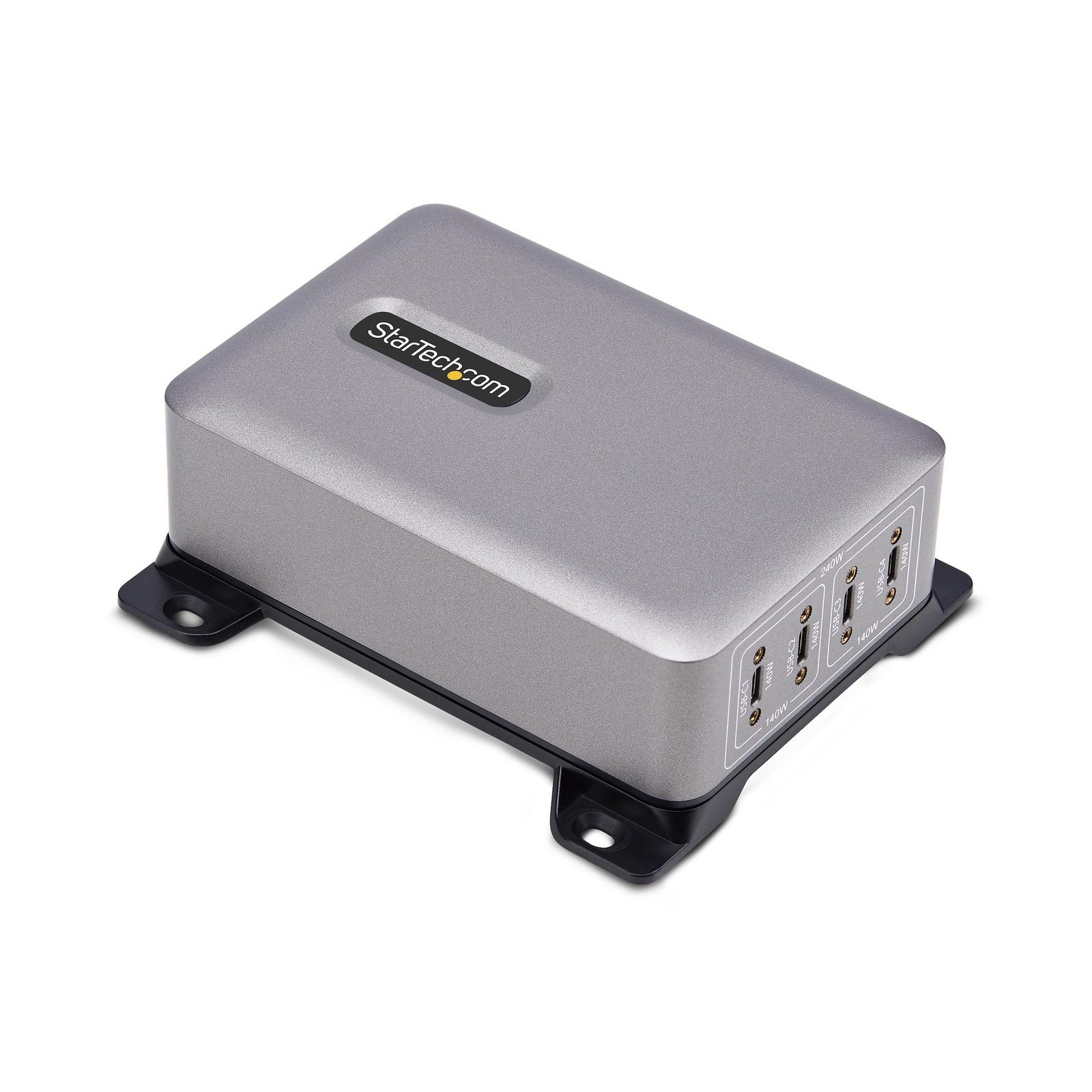 StarTech.com 4-Port Multi-Device USB-C Charger, 240W Total, Single Port 140W EPR, PD 3.1, Screw 424DNA-USB-C-CHARGER
