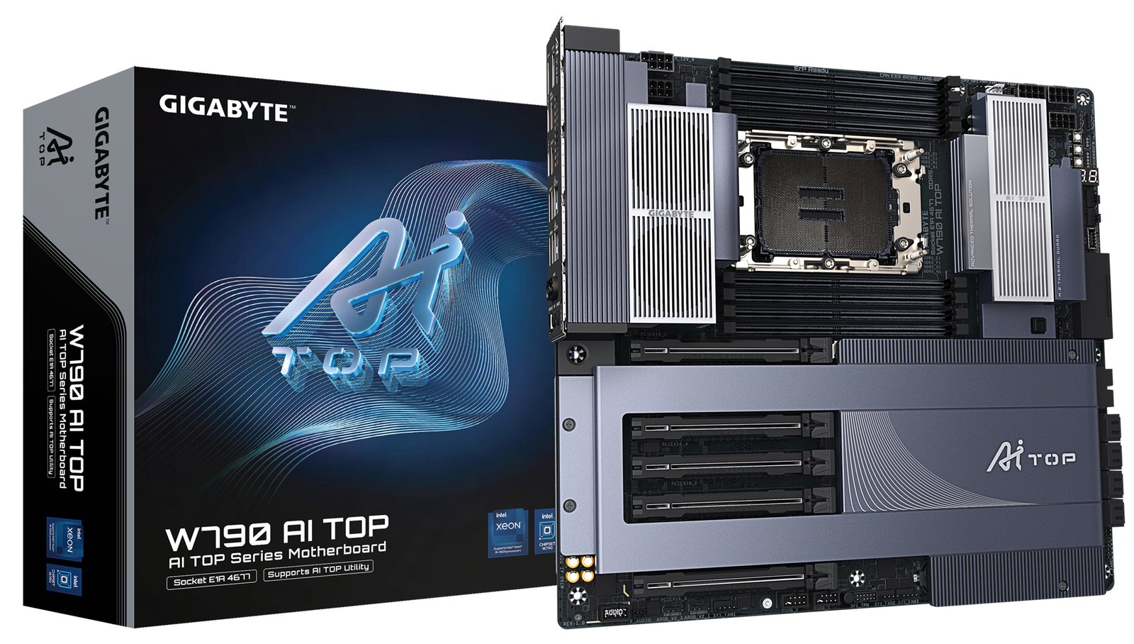 Gigabyte Technology W790 AI TOP Motherboard - Supports Intel Xeon CPUs, 16+2+2 phases VRM, up to