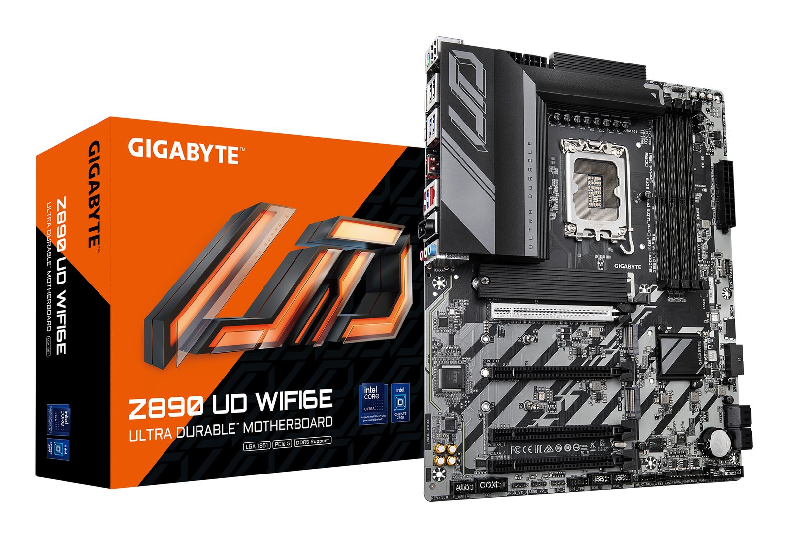 Gigabyte Technology Z890 UD WIFI6E Motherboard - Supports Intel Core Ultra (Series 2) CPUs, 12+1+2
