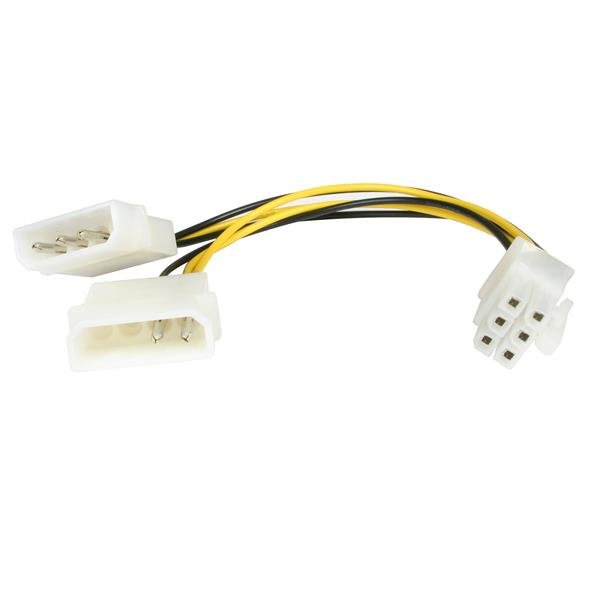 StarTech.com 6in LP4 to 6 Pin PCI Express Video Card Power Cable Adapter STA-LP4PCIEXADAP