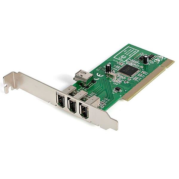 StarTech.com 4 port PCI 1394a FireWire Adapter Card - 3 External 1 Internal - TAA STA-PCI1394MP