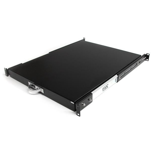 StarTech.com 1U Sliding Server Rack Mount Keyboard Shelf Tray, 55lbs (25Kg), 22in (55cm) Deep Steel STA-SLIDESHELFD