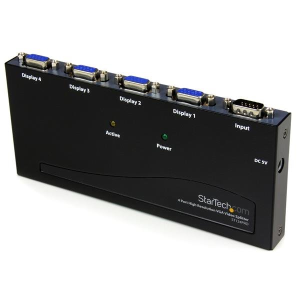 StarTech.com 4 Port High Resolution VGA Video Splitter - 350 MHz - TAA STA-ST124PRO