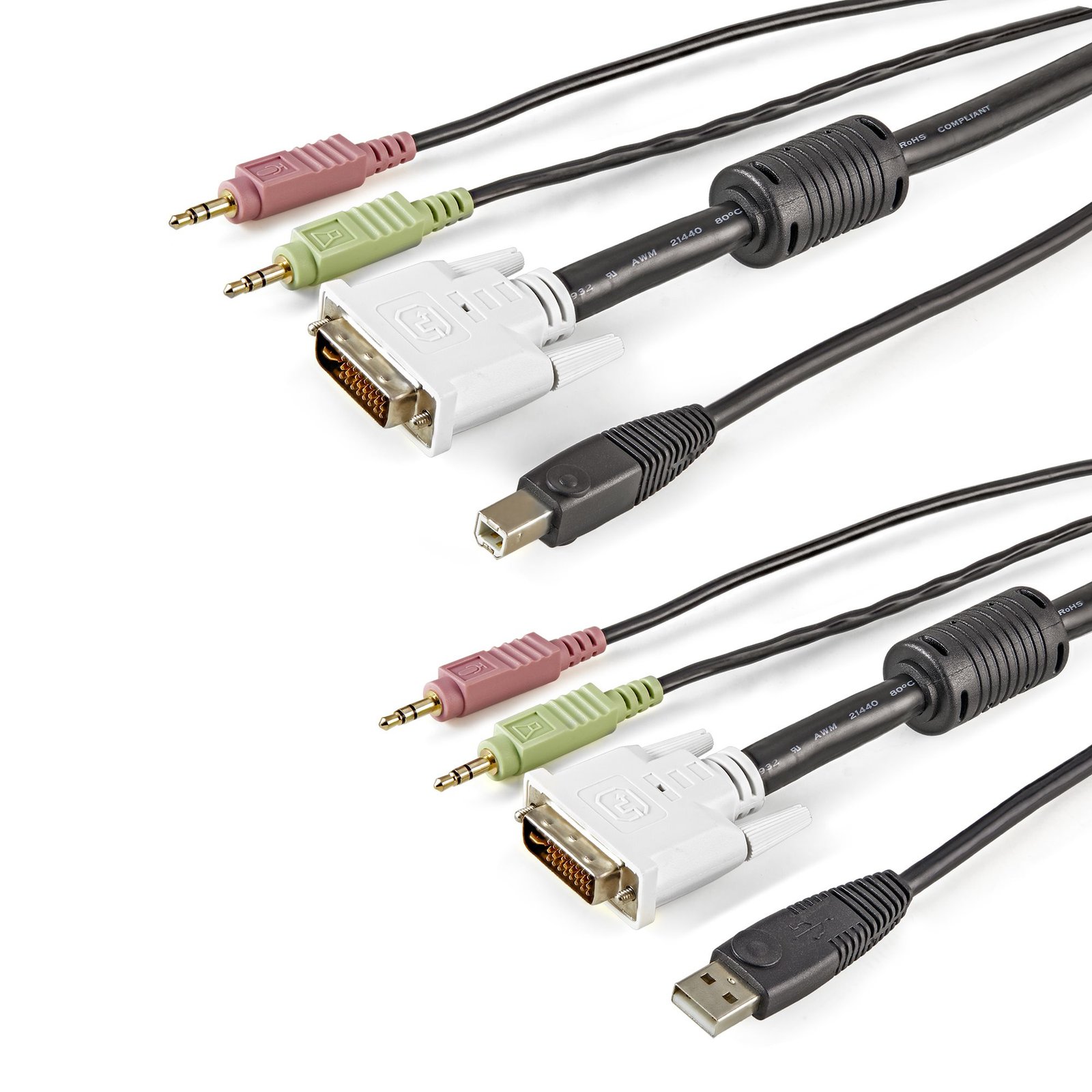 StarTech.com 6 ft 4-in-1 USB DVI KVM Cable with Audio and Microphone STA-USBDVI4N1A6