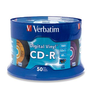 VERBATIM AMERICAS LLC Digital Vinyl CD-R™ 80MIN 700MB 52X 50pk Spindle 50 pc(s) VBM-94587