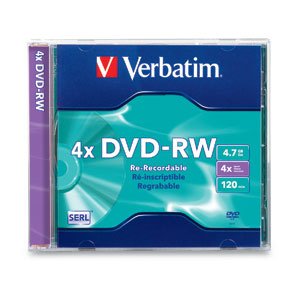 VERBATIM AMERICAS LLC DVD-RW 4.7GB 4X Branded 1pk Jewel Case 1 pc(s) VBM-94836