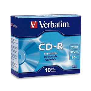 VERBATIM AMERICAS LLC CD-R 80MIN 700MB 52X Branded 10pk Slim Case 10 pc(s) VBM-94935
