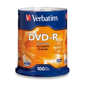 VERBATIM AMERICAS LLC DVD-R 4.7GB 16X Branded 100pk Spindle 100 pc(s) VBM-95102