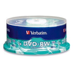 VERBATIM AMERICAS LLC DVD-RW 4.7GB 2X Branded 30pk Spindle 30 pc(s) VBM-95179