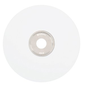 VERBATIM AMERICAS LLC CD-R 80MIN 700MB 52X White Thermal Prinable 100pk Spindle 100 pc(s) VBM-95253