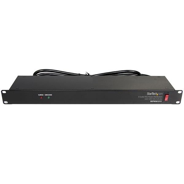 StarTech.com Rackmount PDU with 8 Outlets and Surge Protection - 1U STA-RKPW081915