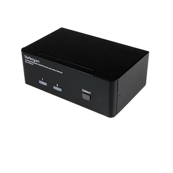 StarTech.com 2 Port Dual DisplayPort USB KVM Switch with Audio & 2.0 Hub - TAA STA-SV231DPDDUA