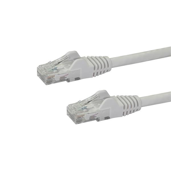StarTech.com 100ft CAT6 Ethernet Cable - White CAT 6 Gigabit Wire -250MHz 100W PoE RJ45 UTP STA-N6PATCH100WH