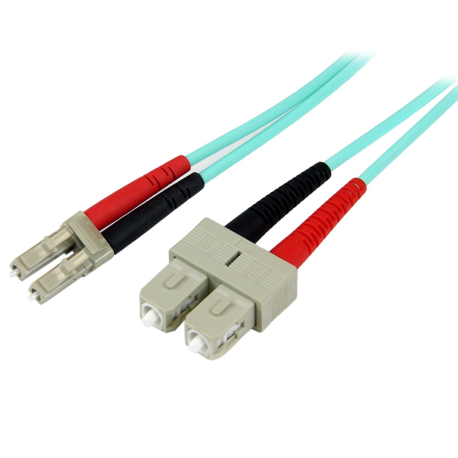 StarTech.com 2m (6ft) LC/UPC to SC/UPC OM3 Multimode Fiber Optic Cable, Full Duplex 50/125µm STA-A50FBLCSC2