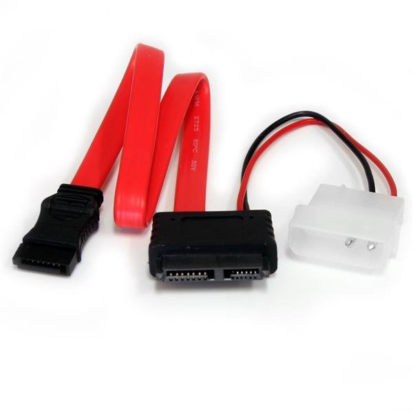 StarTech.com 12in Slimline SATA to with LP4 Power Cable Adapter STA-SLSATAF12