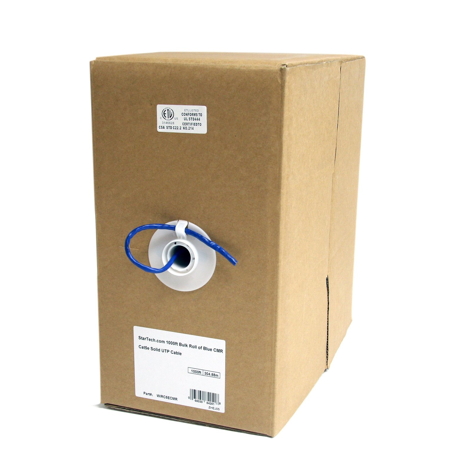 StarTech.com Bulk Cat 5e Ethernet Cable - 1000 ft. (304,8m) - Solid - CMR-Rated - Blue - TAA STA-WIRC5ECMR
